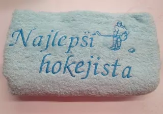Osuška s nápisom Najlepší hokejista 