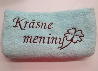 Osuška s nápisom Krásne meniny 