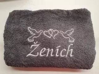 Osuška s nápisom ženích