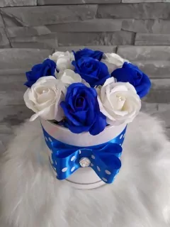 Mydlový flower box modro-biely väčší