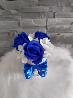 Mydlový flower box modro-biely menší