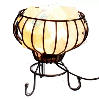 Himalájska soľná lampa guľatá s bielou soľou