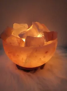 Soľná lampa miska s ružovou soľou