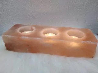 Soľná lampa Kváder na tri čajové sviečky