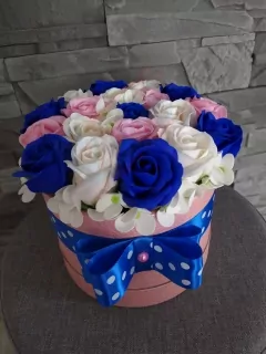 Modro-ružový mydlový flower box 2