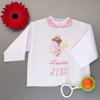 Krstová košieľka anjelik-ružová klasik