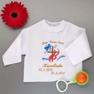 Krstová košieľka kríž-ružová klasik