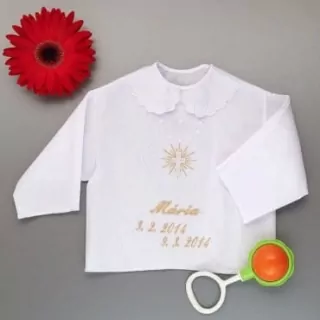 Krstová košieľka kríž so žiarou-ružová klasik