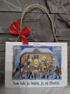 Drevená tabuľka- Tam kde je láska