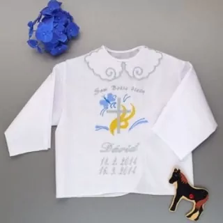 Krstová košieľka kríž 2-modrá klasik