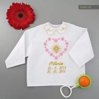 Krstová košieľka kríž so žiarou-ružová exkluzívna