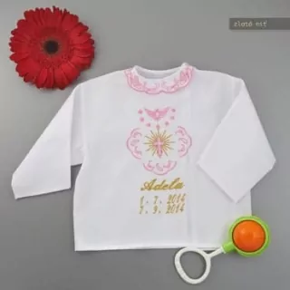 Krstová košieľka krížik-ružová exkluzívna