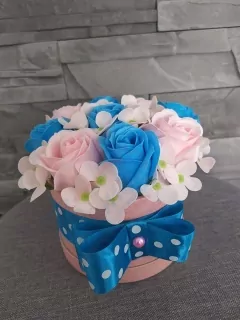 Mydlový box modro-ružový