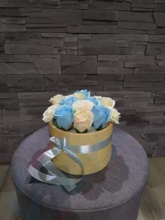 Mydlový box modro-žltý 14