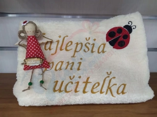 Darčeková sada anjelka+osuška pre najlepšiu pani učiteľku