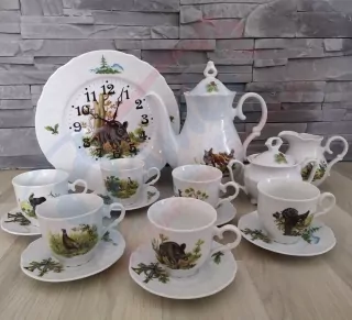 Exkluzívna porcelánová sada pre poľovníka