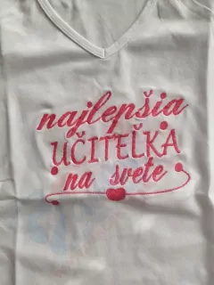 Vyšívané tričko-najlepšia učiteľka