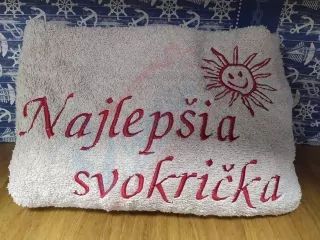 Osuška s nápisom Najlepšia svokrička