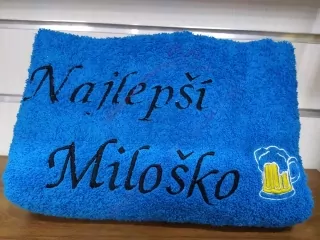 Osuška s nápisom Miloško
