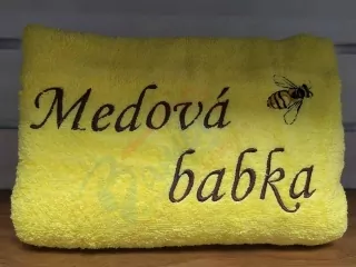 Osuška s nápisom Medová babka