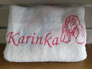 Osuška s menom Karinka