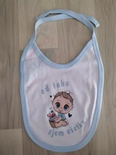 Detský podbradník - od teba zjem všetko - s bledomodrým lemom