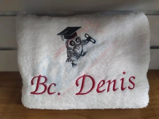 Osuška s nápisom Bc. Denis