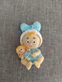 Nalepovacia dekorácia - chlapček s bábikou