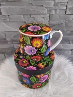 Guľatý set na sypaný čajík - čierny