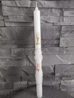 Sviečka Exclusive s 3D ružou - ružová