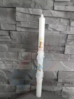 Sviečka Exclusive s 3D ružou - modrá
