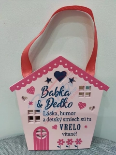 Drevená plaketka - Babka a Dedko
