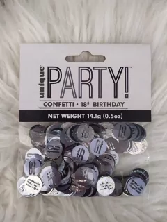 Konfety Happy Birthday - 18 čierno-strieborné