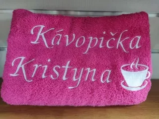 Osuška s nápisom Kávopička Kristyna